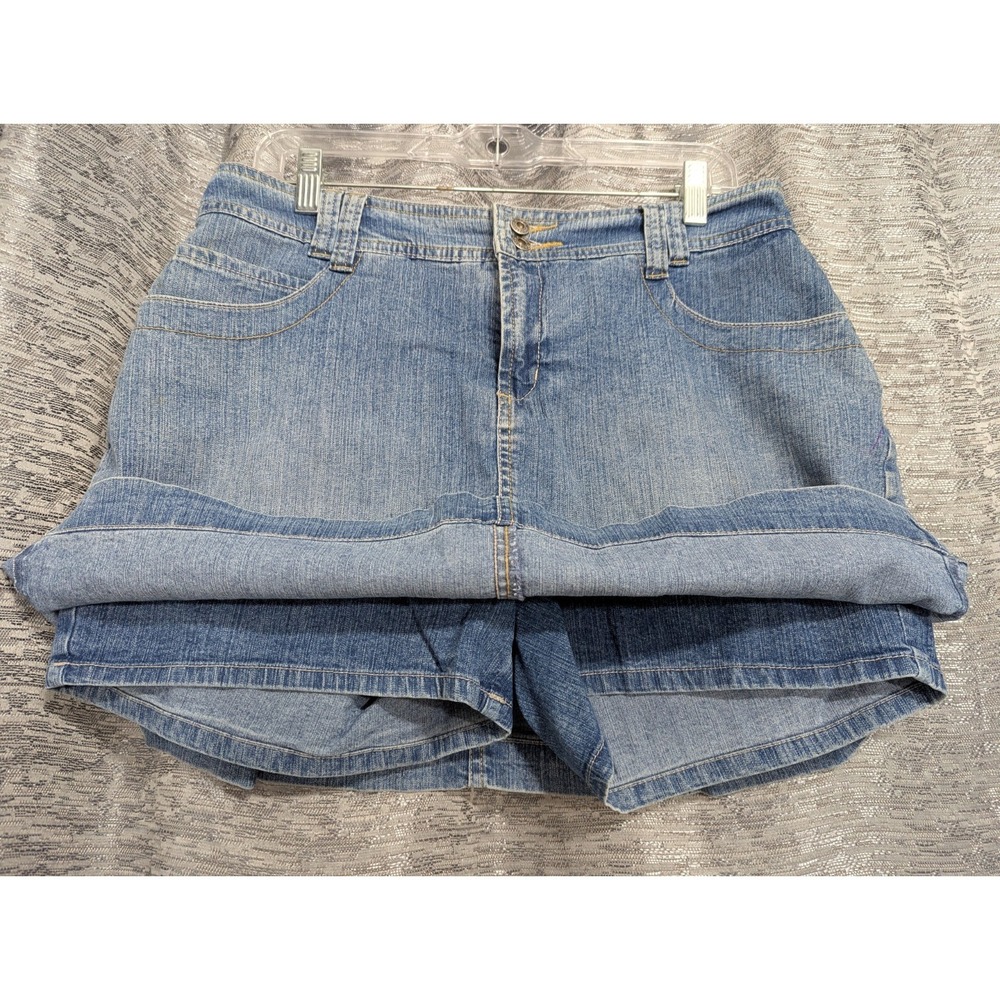 Gloria Vanderbilt Denim Skort Y2K 5 Pocket Button Zip Sz 6 - Picture 3 of 5